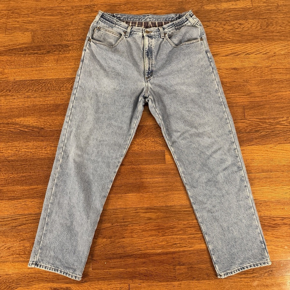 Men's Vintage L.L.Bean Double L Comfort Waist jeans 38x32 Flannel Lined Y2K